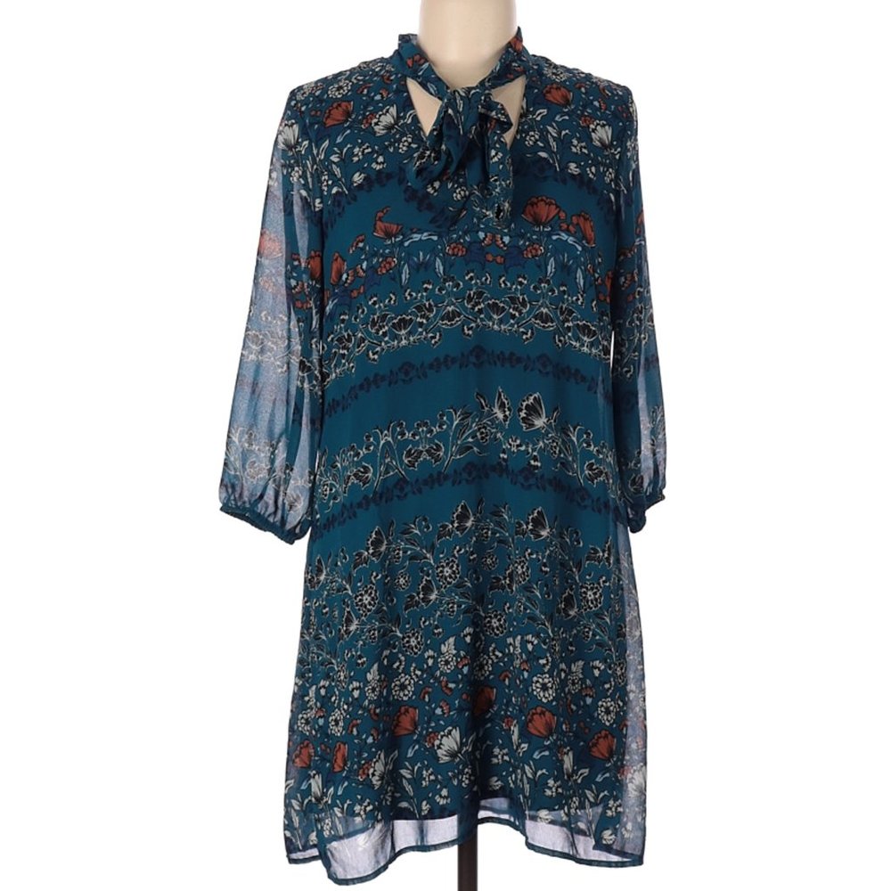 Lily Rose Long Sleeve Dress Mini Boho Medium V-Neck
